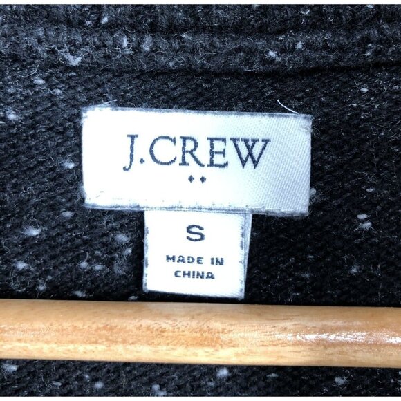 J.Crew Long Sleeve Half-Zip Sweater Dress S Black Speckled Preppy Minimalist - Picture 3 of 7